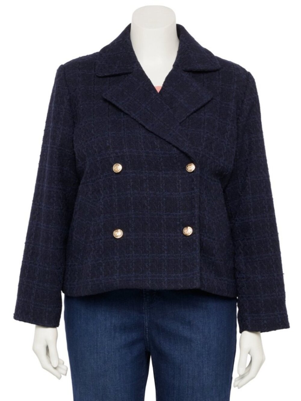 NWT LC Lauren Conrad Navy Peacoat Seaborne Gold Sailor Buttons Short Length XXL